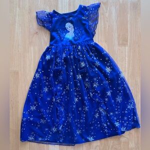 Disney Frozen Royal Blue Dress with Snowflake Accents